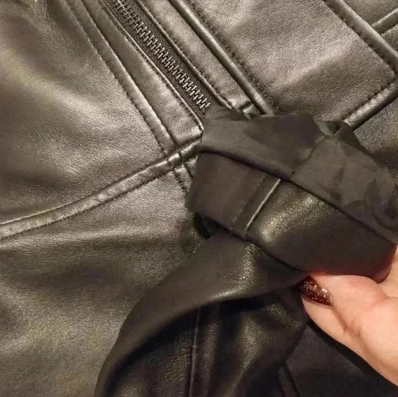 Button Front Lamb Jacket With Zipper Detail Pockets sz M - Picture 10 of 13